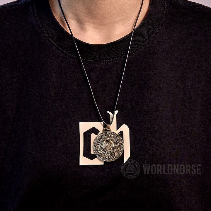 WorldNorse Celtic Vegvisir Unicorn Necklace