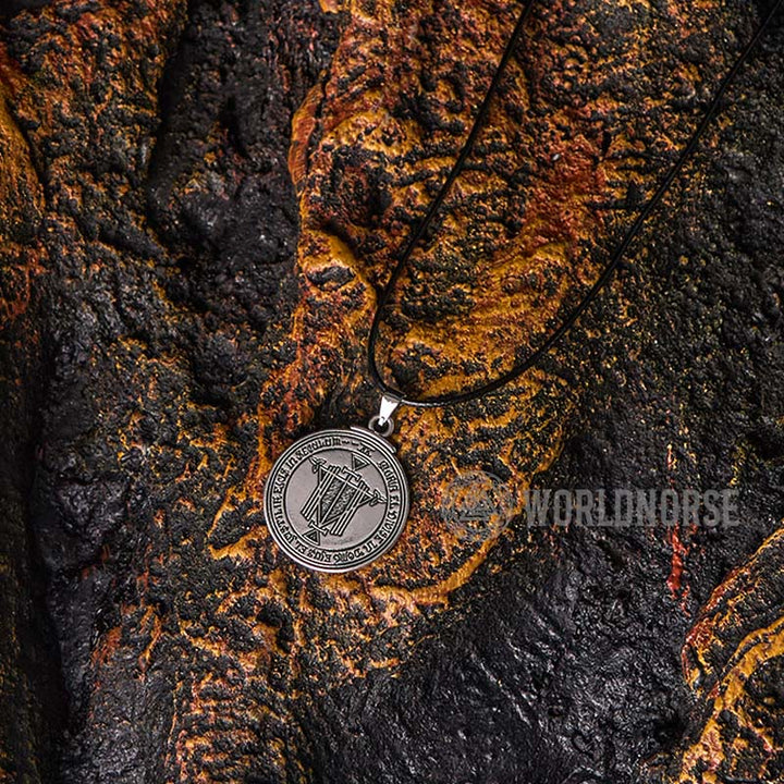 WorldNorse Solomon Amulet Of Power Honor Necklace - Style#3 - Retro Silver - image 19