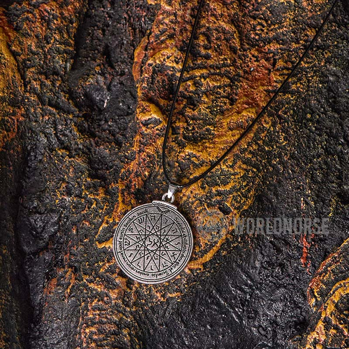 WorldNorse Solomon Amulet Of Power Honor Necklace - Style#2 - Retro Silver - image 8