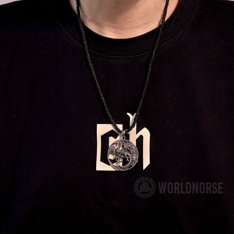 WorldNorse Gothic Celtic Flying Dragon Necklace - image 1