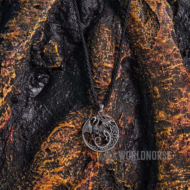 WorldNorse Gothic Celtic Flying Dragon Necklace