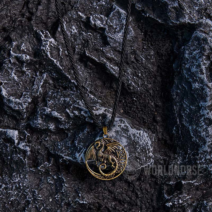 WorldNorse Gothic Celtic Flying Dragon Necklace - Retro Bronze - image 5