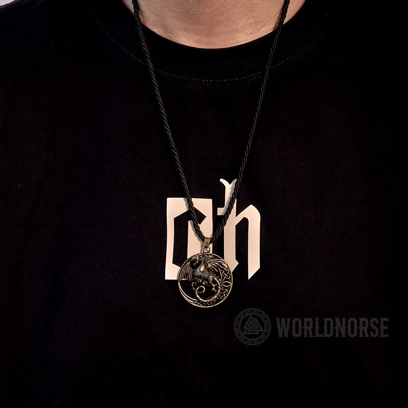 WorldNorse Gothic Celtic Flying Dragon Necklace