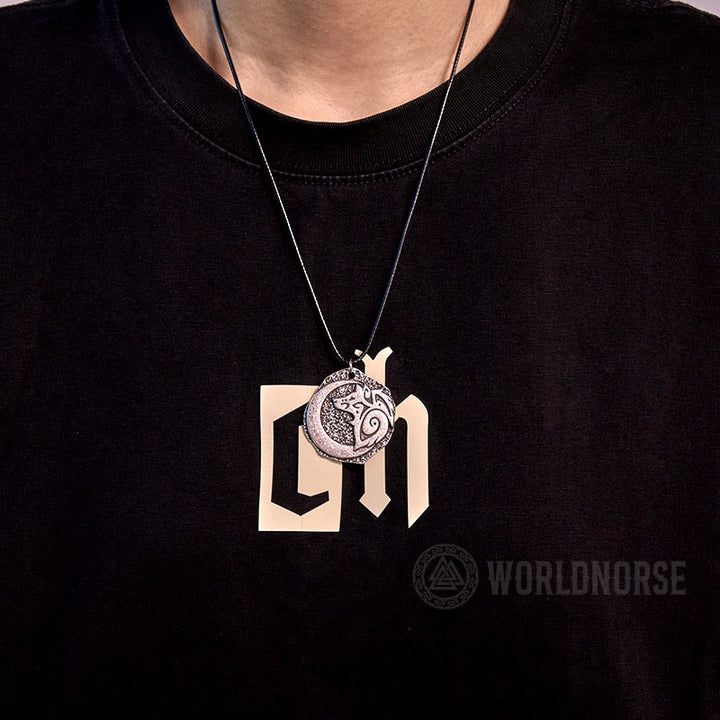 WorldNorse Wolf Roar Moon Necklace