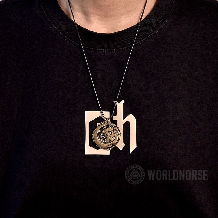 WorldNorse Wolf Roar Moon Necklace