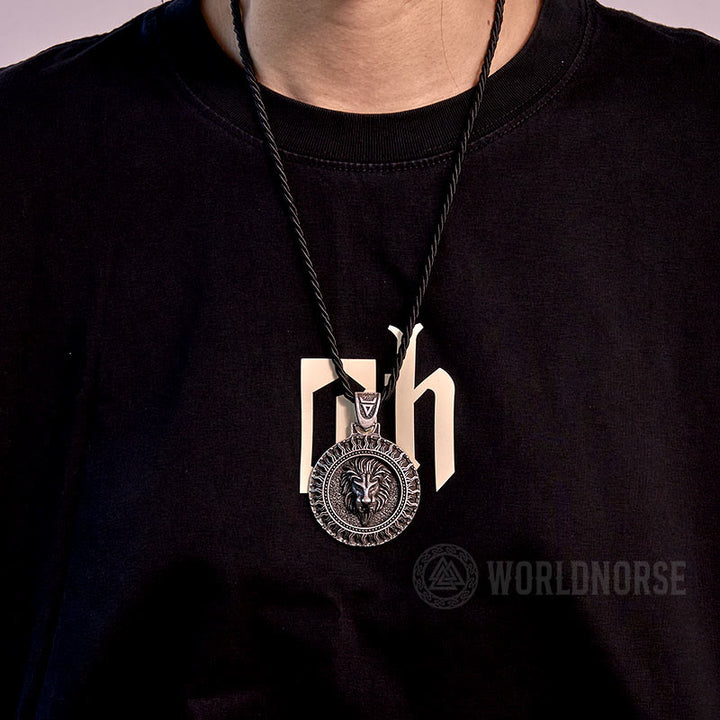 WorldNorse Solar Frost Lion Head Necklace