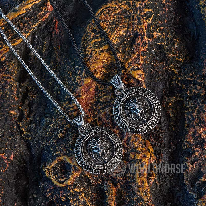 WorldNorse Solar Frost Lion Head Necklace