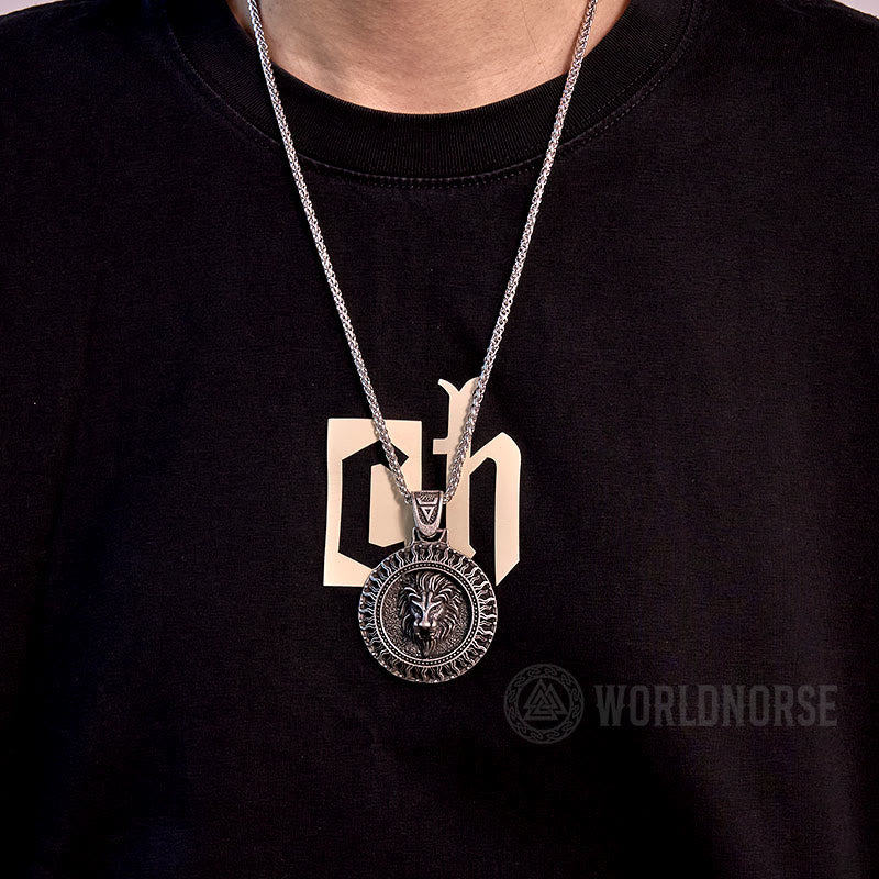 WorldNorse Solar Frost Lion Head Necklace - image 1