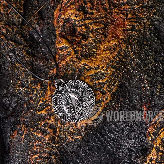 WorldNorse Celtic Vegvisir Unicorn Necklace - image 2