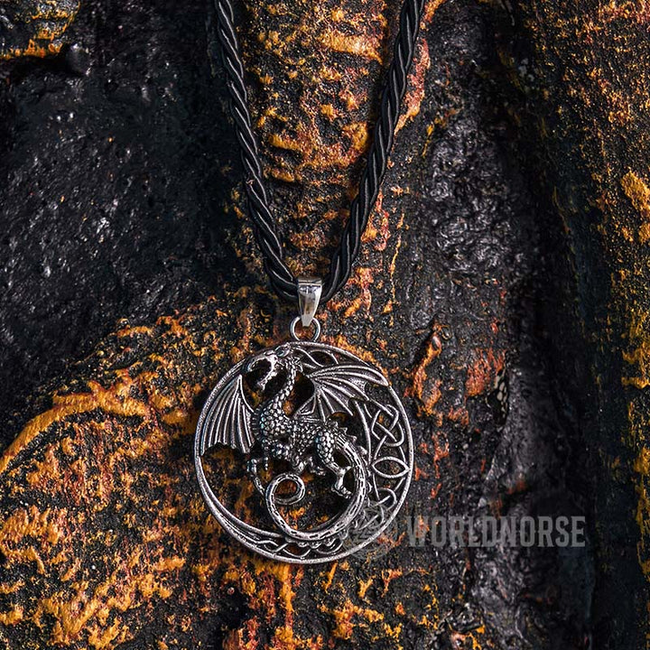 WorldNorse Gothic Celtic Flying Dragon Necklace