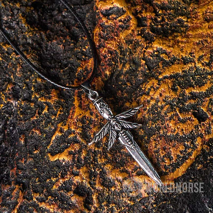 WorldNorse Skull Dragonfly Dagger Necklace