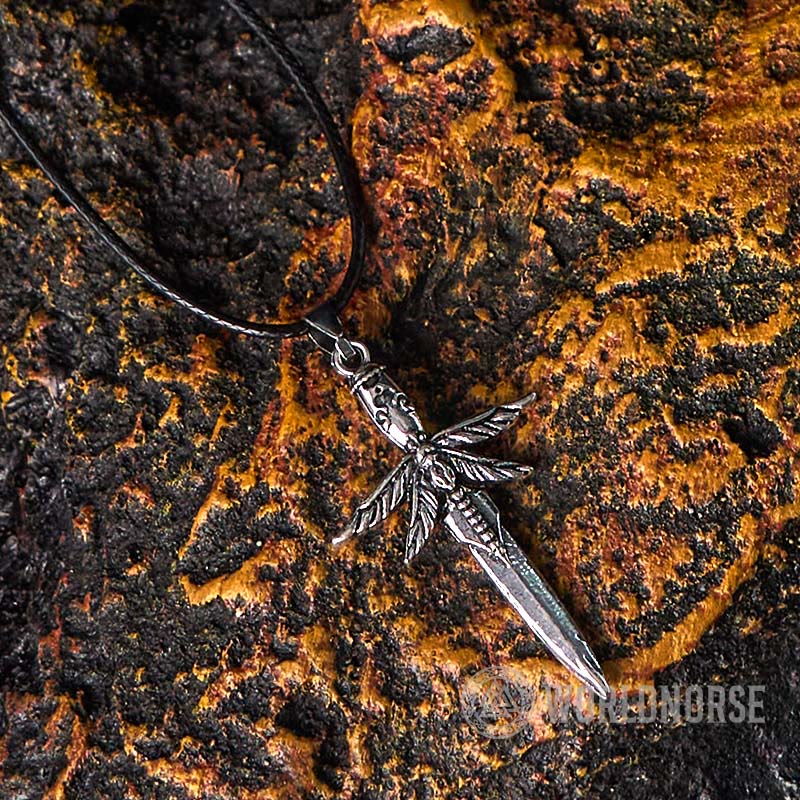 WorldNorse Skull Dragonfly Dagger Necklace - Necklace - image 0