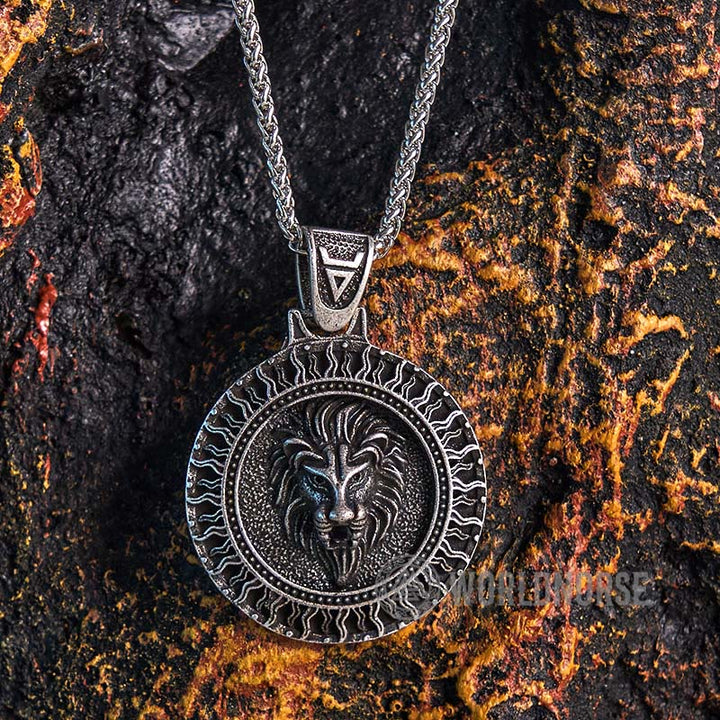 WorldNorse Solar Frost Lion Head Necklace