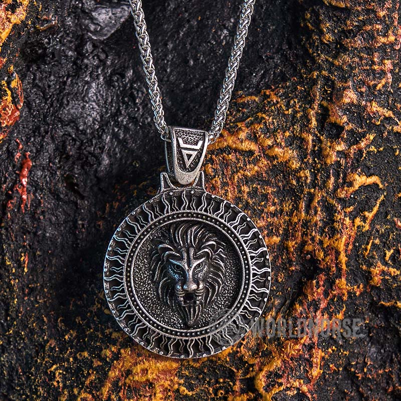 WorldNorse Solar Frost Lion Head Necklace - With Chain - image 0