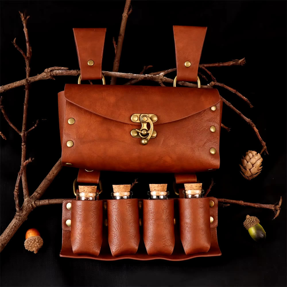 WorldNorse Medieval Witch Leather Belt Pouch Bag