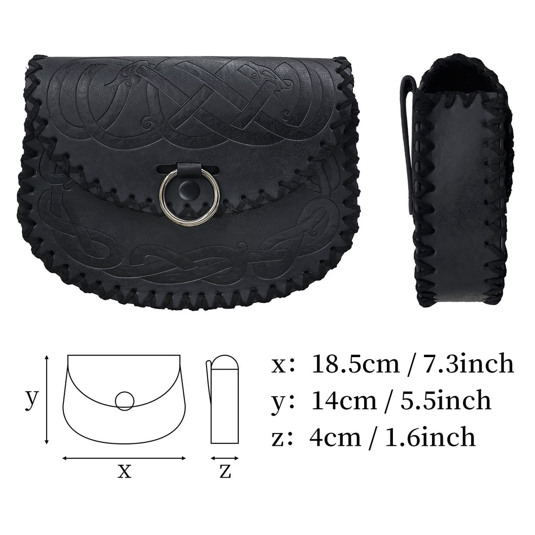 WorldNorse Celtic Knot Jormungandr Belt Pouch Leather Bag