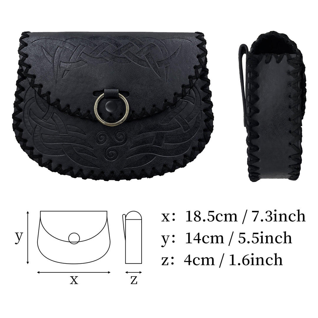 WorldNorse Celtic Knot Jormungandr Belt Pouch Leather Bag