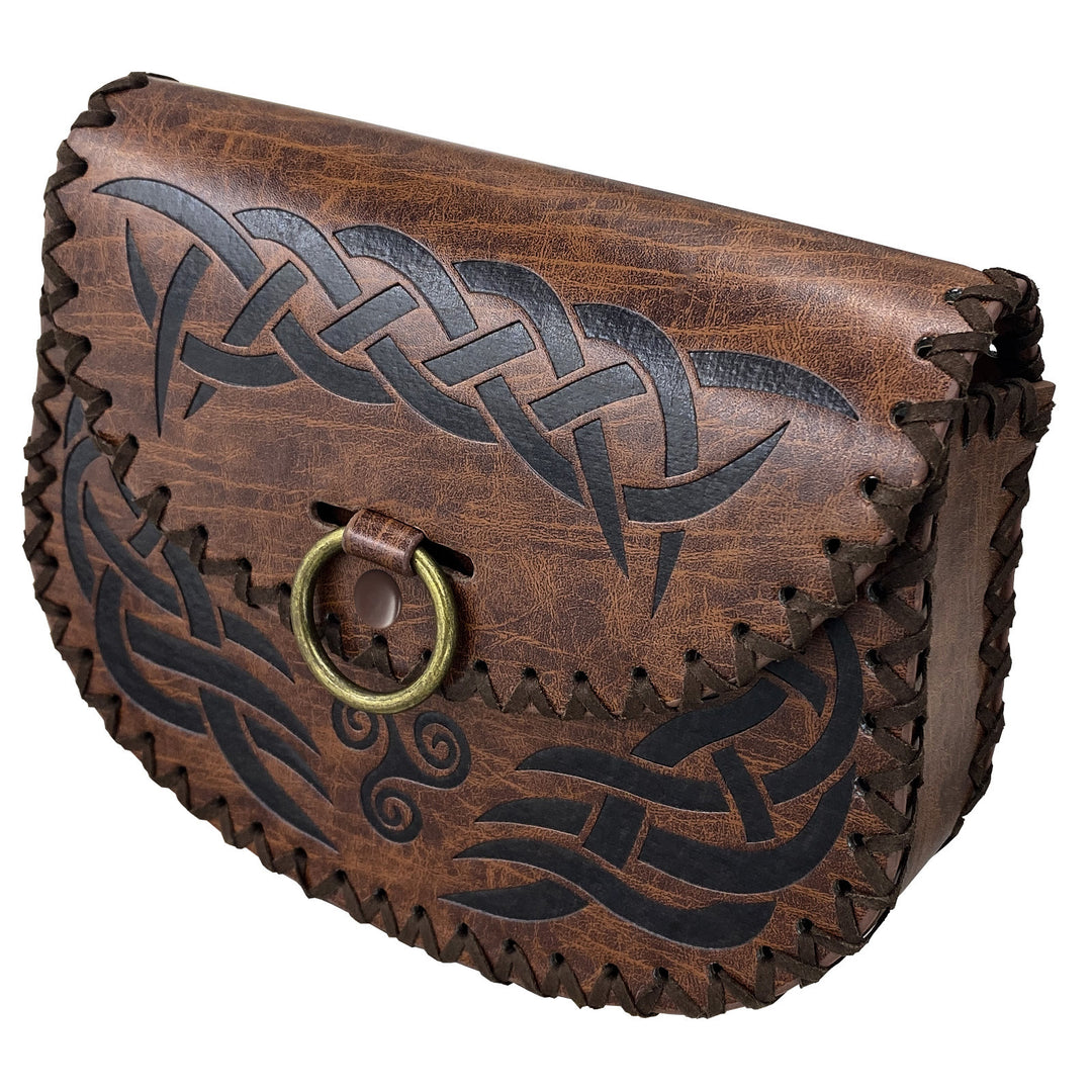 WorldNorse Celtic Knot Jormungandr Belt Pouch Leather Bag