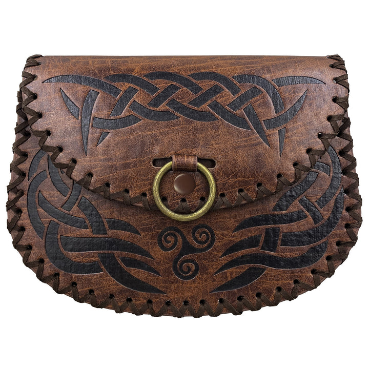 WorldNorse Celtic Knot Jormungandr Belt Pouch Leather Bag