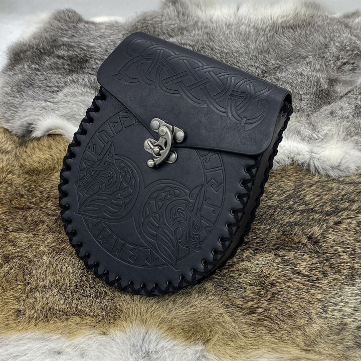 WorldNorse Viking Style Leather Belt Pouch Bag