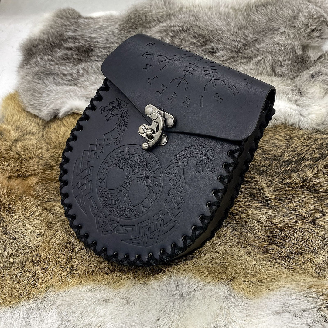 WorldNorse Viking Style Leather Belt Pouch Bag