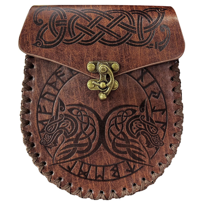 WorldNorse Viking Style Leather Belt Pouch Bag