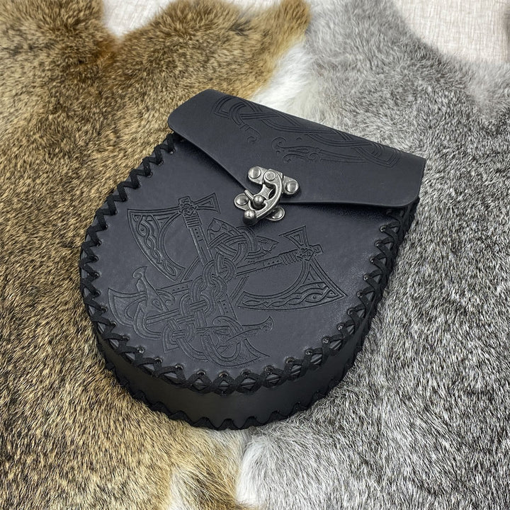 WorldNorse Viking Style Leather Belt Pouch Bag