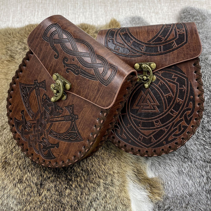 WorldNorse Viking Style Leather Belt Pouch Bag