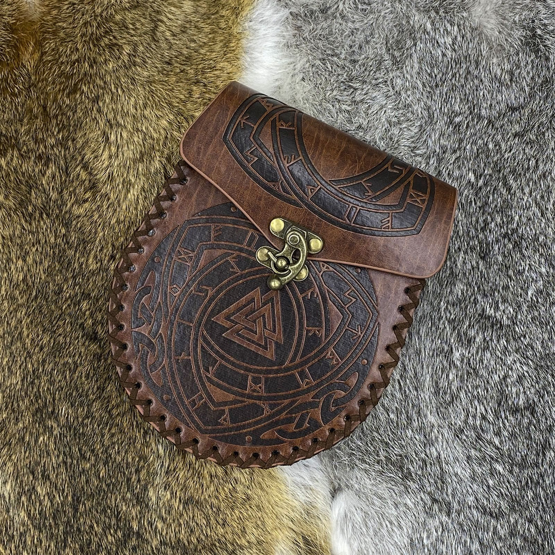 WorldNorse Viking Style Leather Belt Pouch Bag