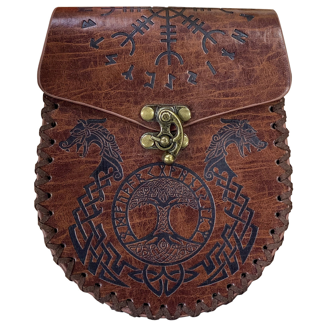 WorldNorse Viking Style Leather Belt Pouch Bag