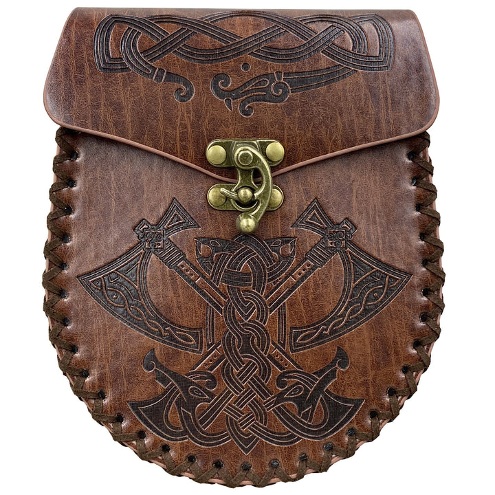 WorldNorse Viking Style Leather Belt Pouch Bag