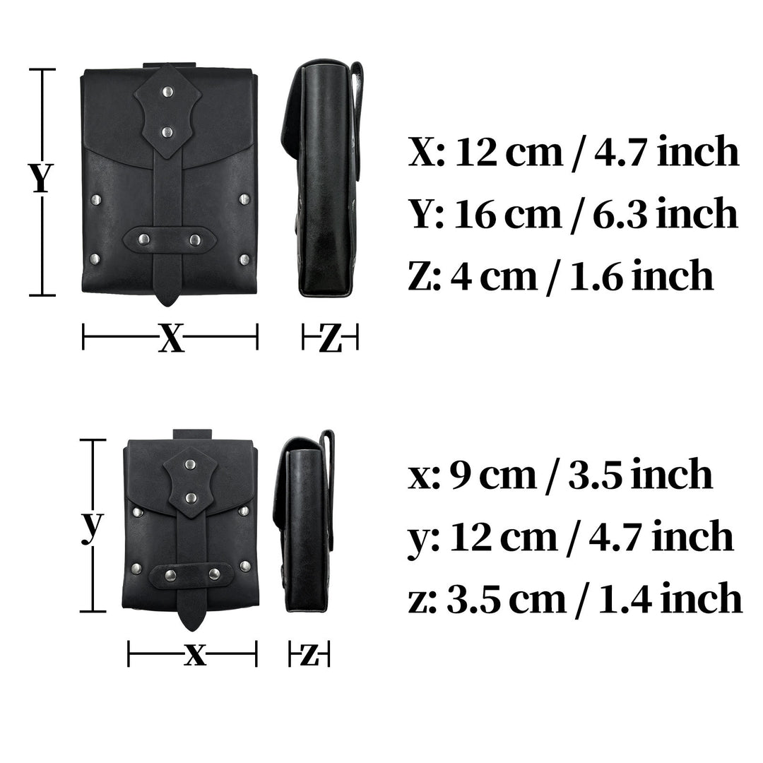 WorldNorse Square Rivet Belt Pouch Bag Set - image 6