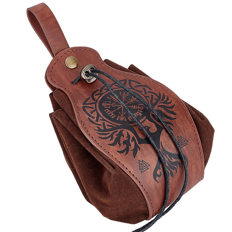 WorldNorse Brown Leather Belt Pouch Bag