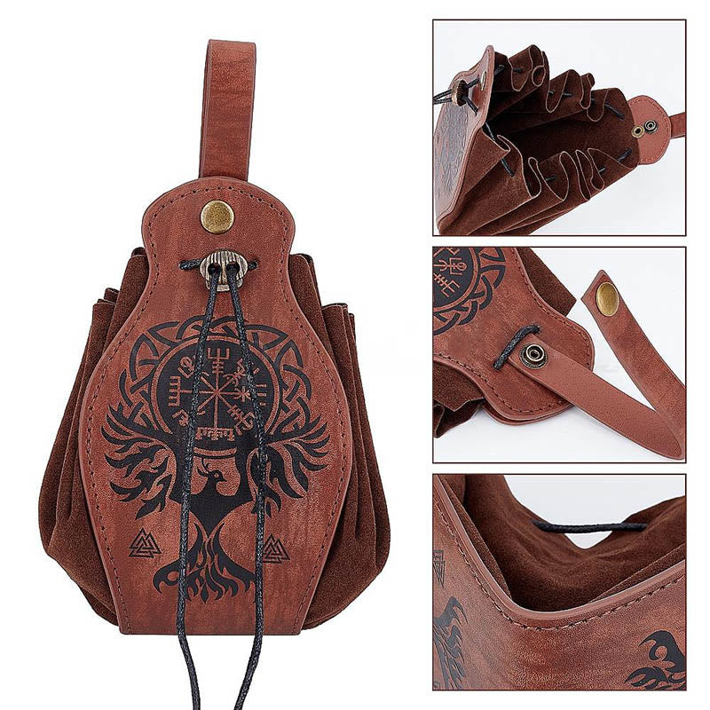 WorldNorse Brown Leather Belt Pouch Bag