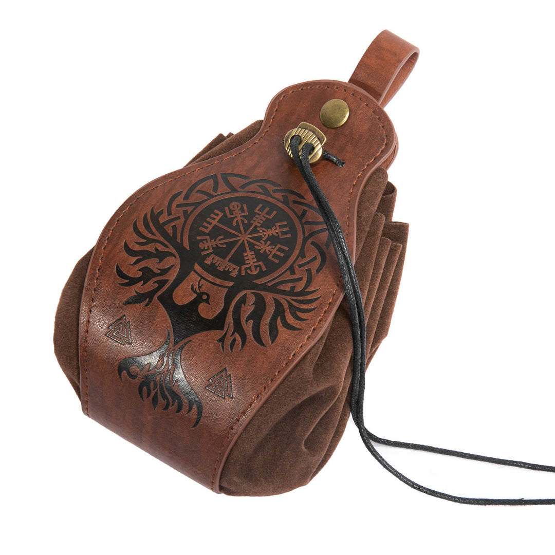 WorldNorse Brown Leather Belt Pouch Bag