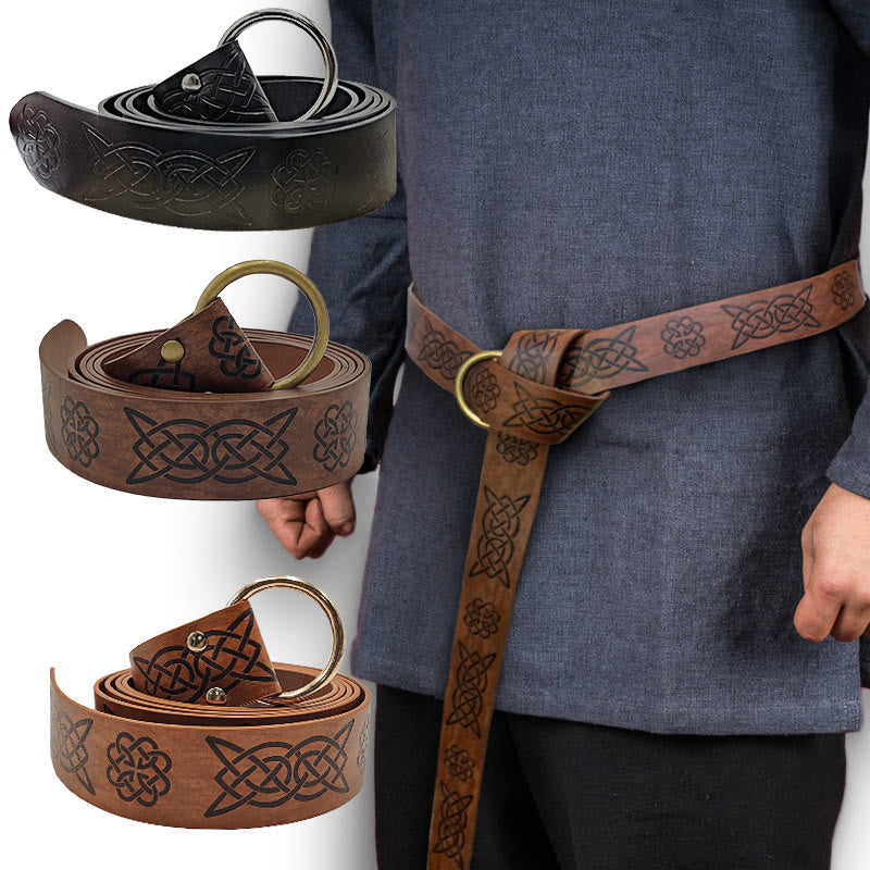 WorldNorse Retro Celtic Knot Leather Belt