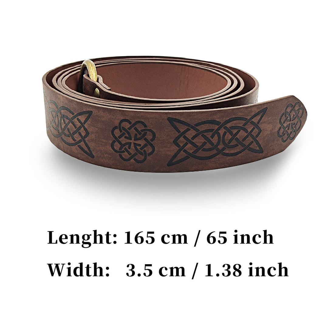 WorldNorse Retro Celtic Knot Leather Belt