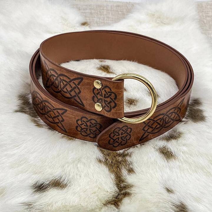 WorldNorse Retro Celtic Knot Leather Belt