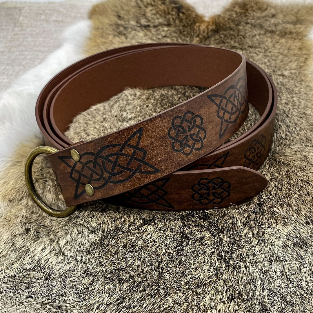 WorldNorse Retro Celtic Knot Leather Belt