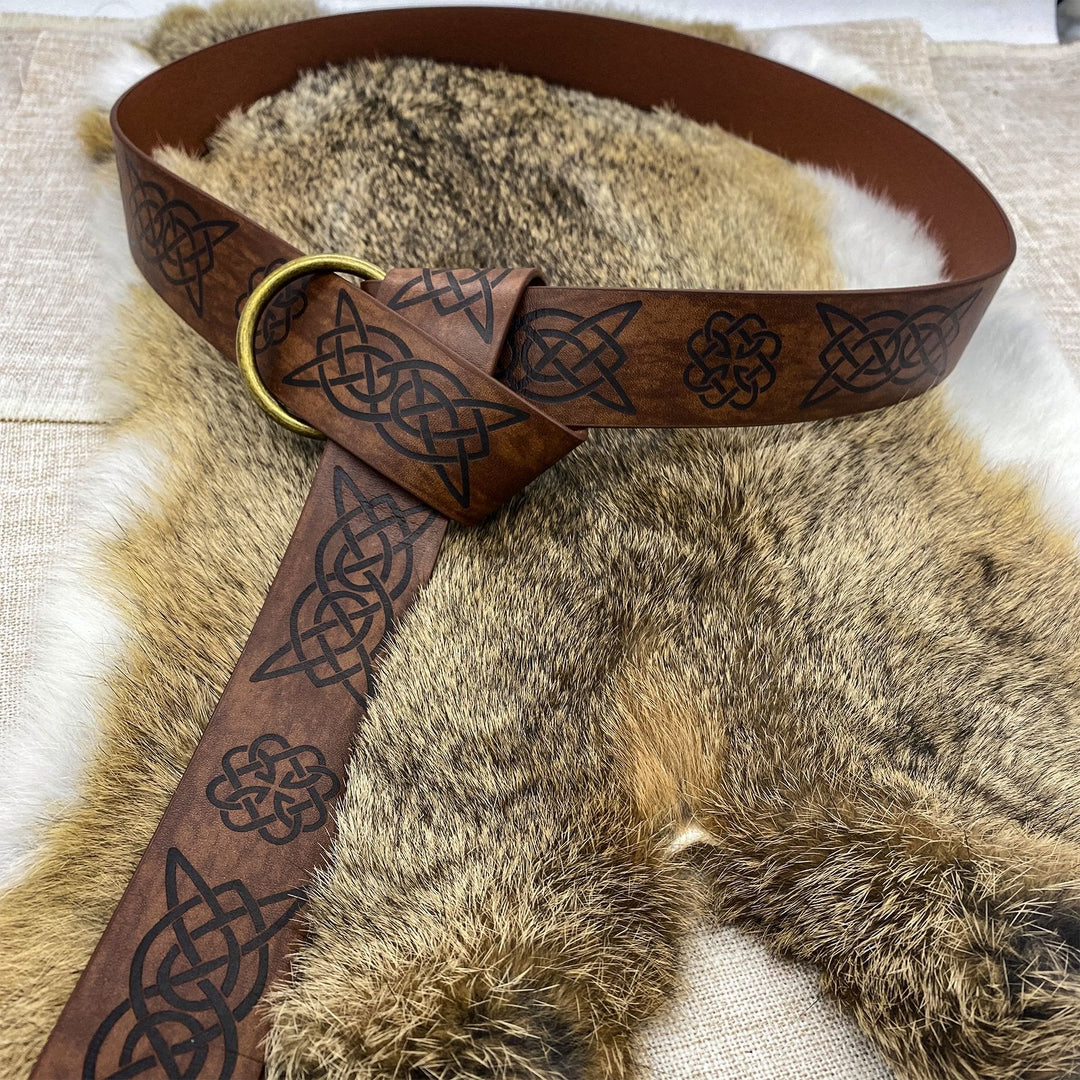 WorldNorse Retro Celtic Knot Leather Belt