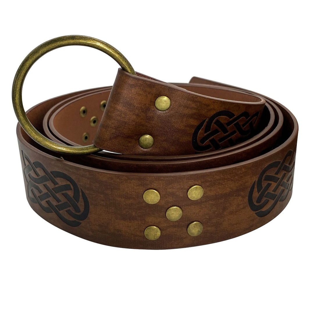 WorldNorse Embossed Rivet Leather Belt