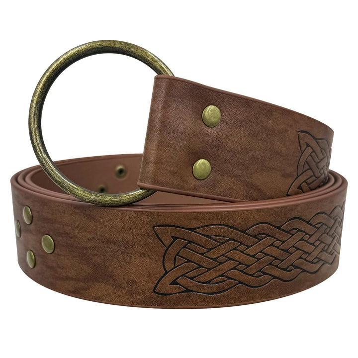 WorldNorse Embossed Rivet Leather Belt