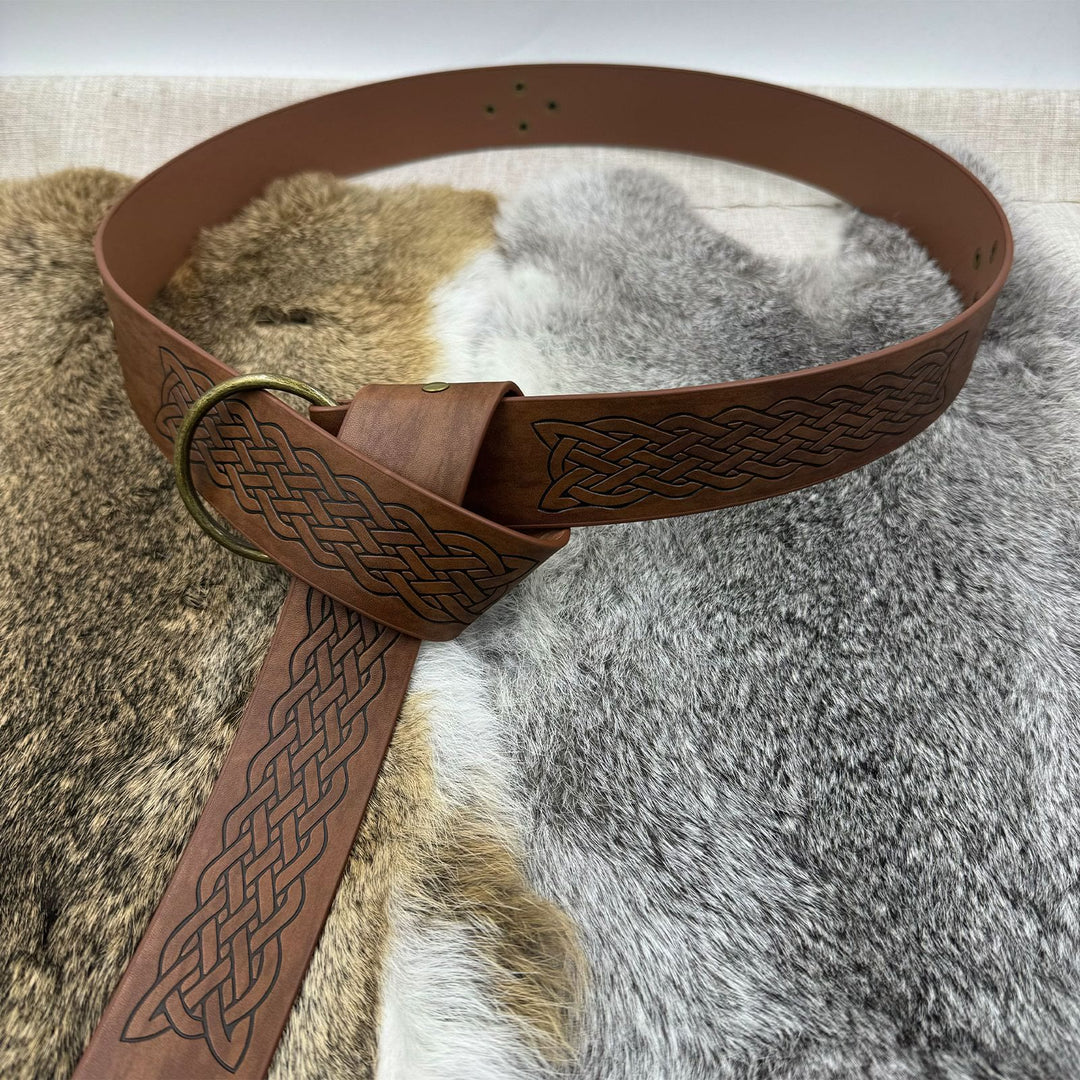 WorldNorse Embossed Rivet Leather Belt