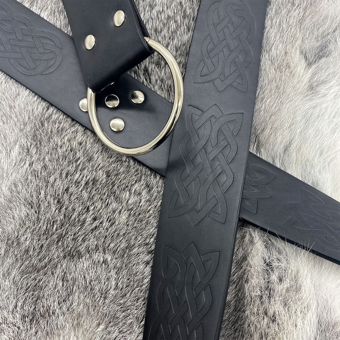 WorldNorse Embossed Rivet Leather Belt