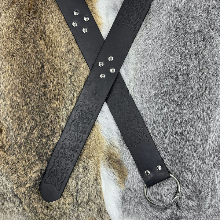 WorldNorse Embossed Rivet Leather Belt