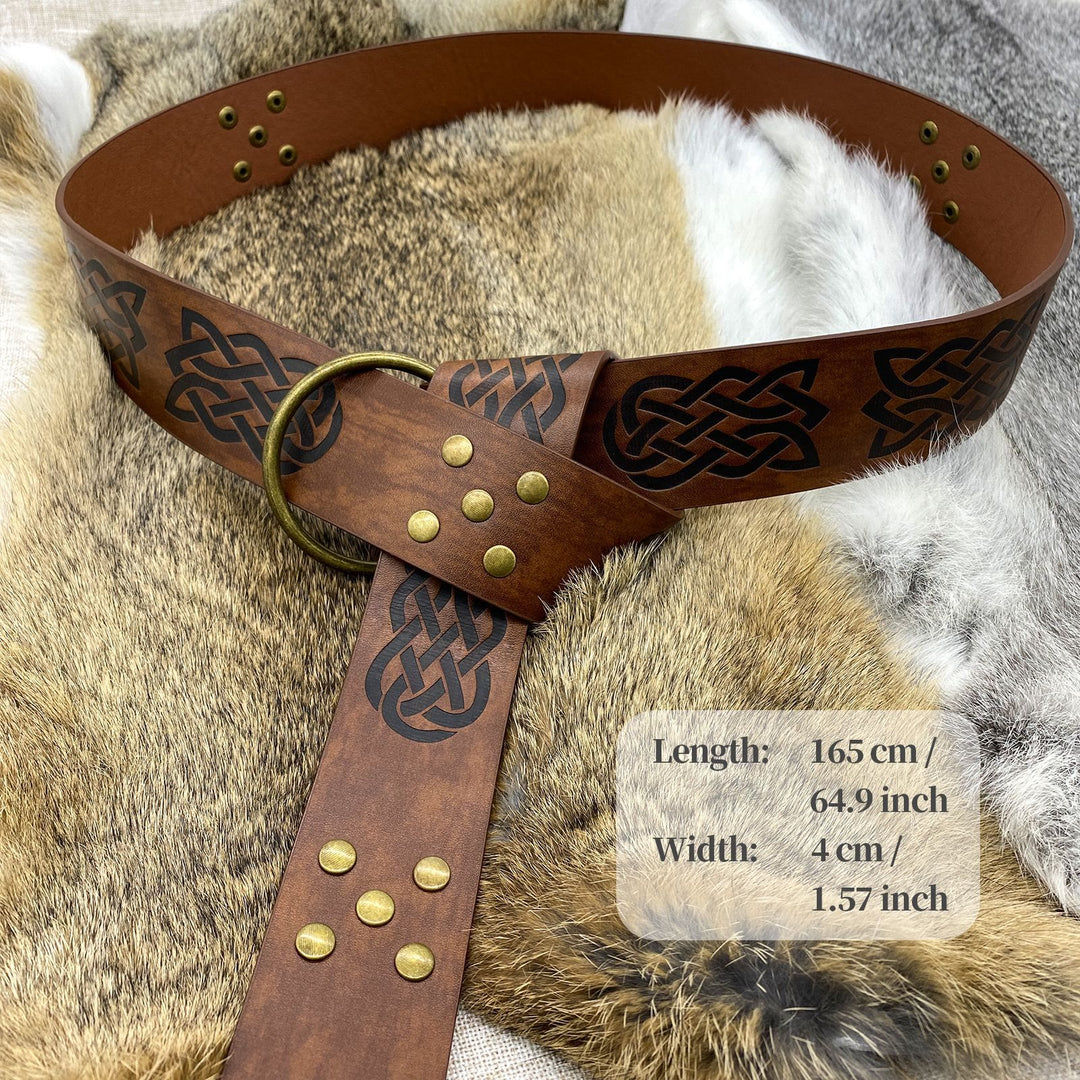 WorldNorse Embossed Rivet Leather Belt