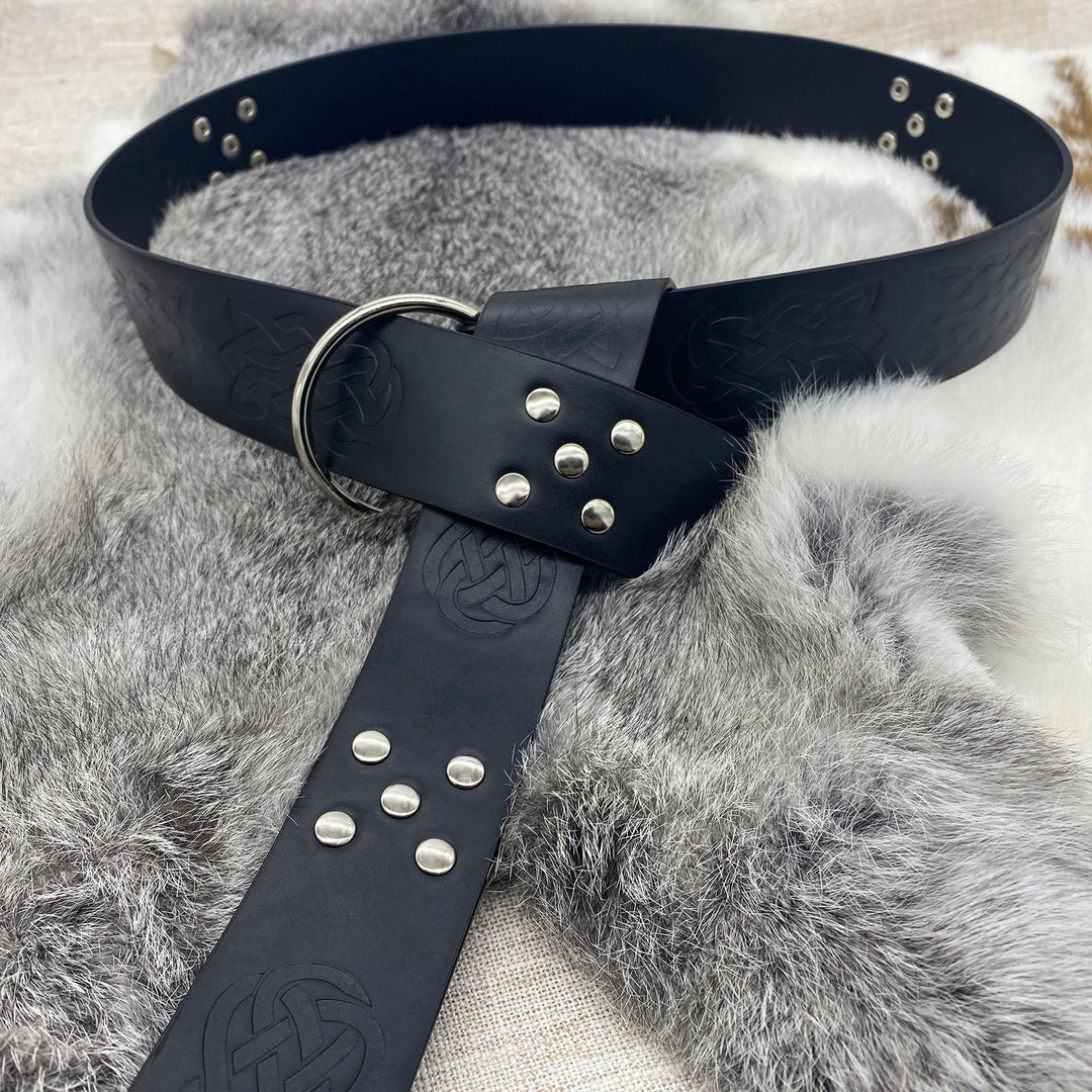 WorldNorse Embossed Rivet Leather Belt