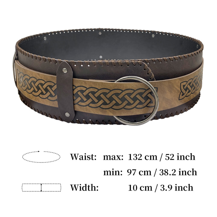 WorldNorse Rivet Rune Celtic Knot Wide Belt