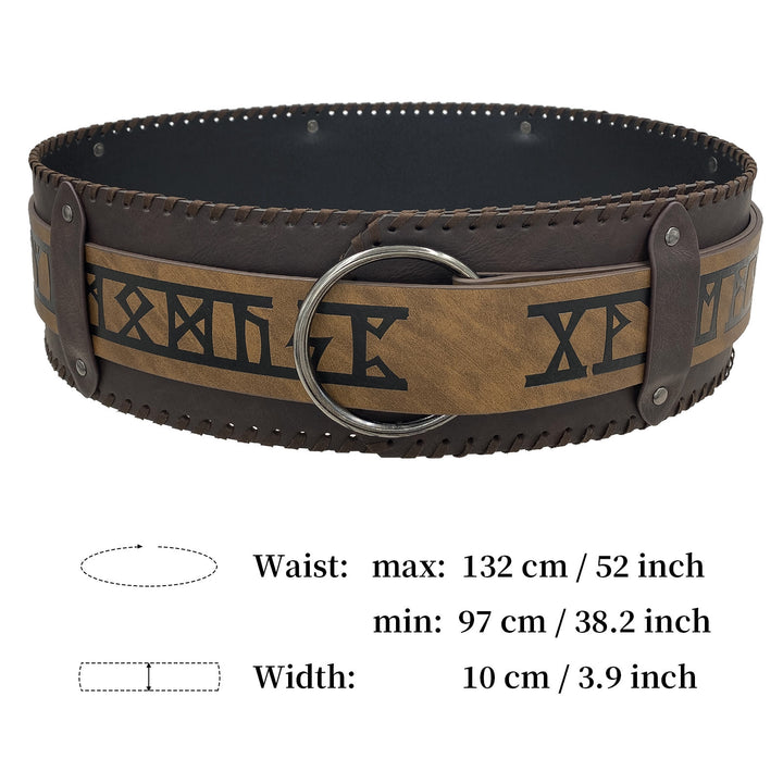 WorldNorse Rivet Rune Celtic Knot Wide Belt