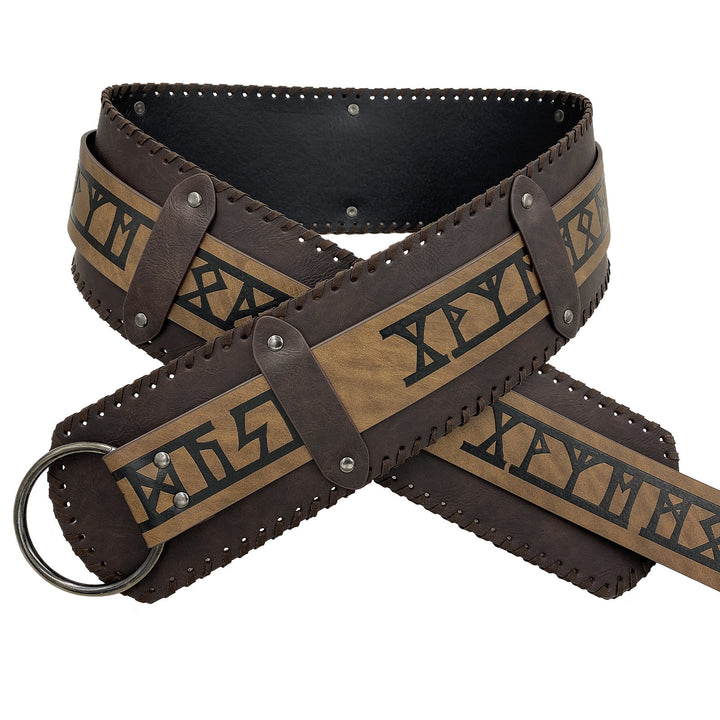 WorldNorse Rivet Rune Celtic Knot Wide Belt